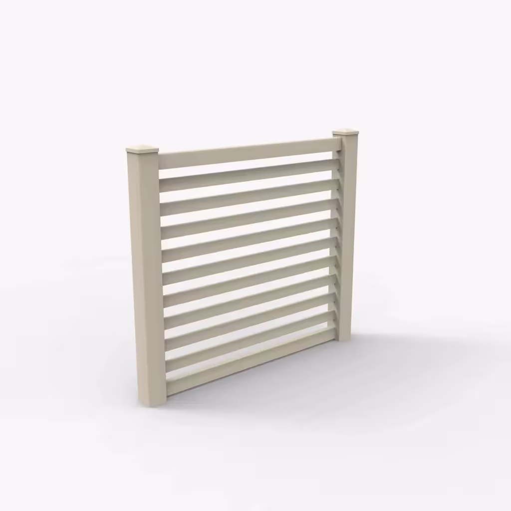 Tan horizontal picket 5 ft fence, main view