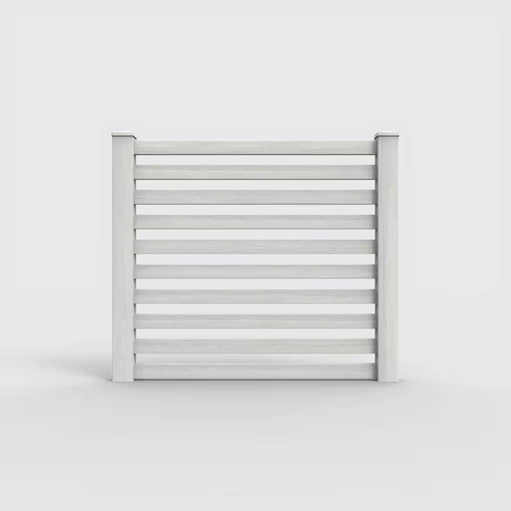 W. aspen horizontal picket 5 ft fence, front view