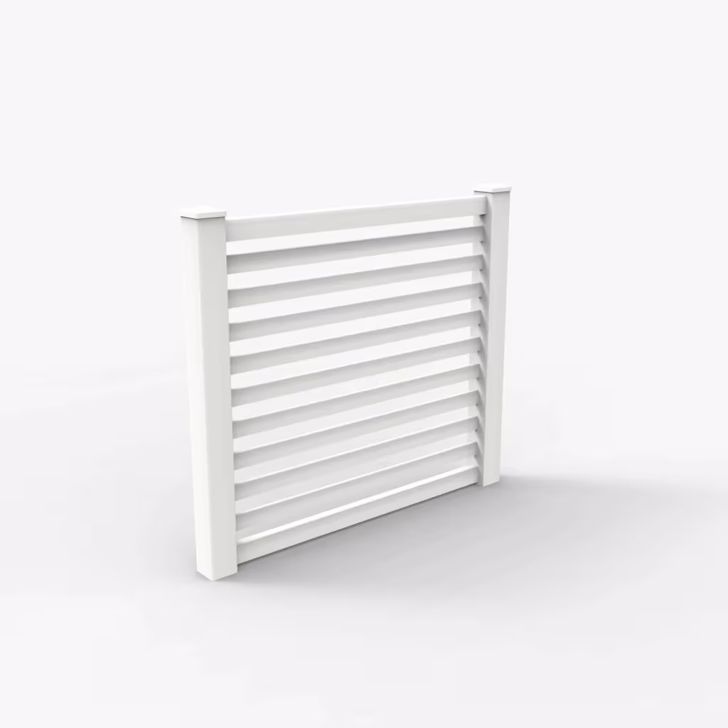 White horizontal picket 5 ft fence, main view