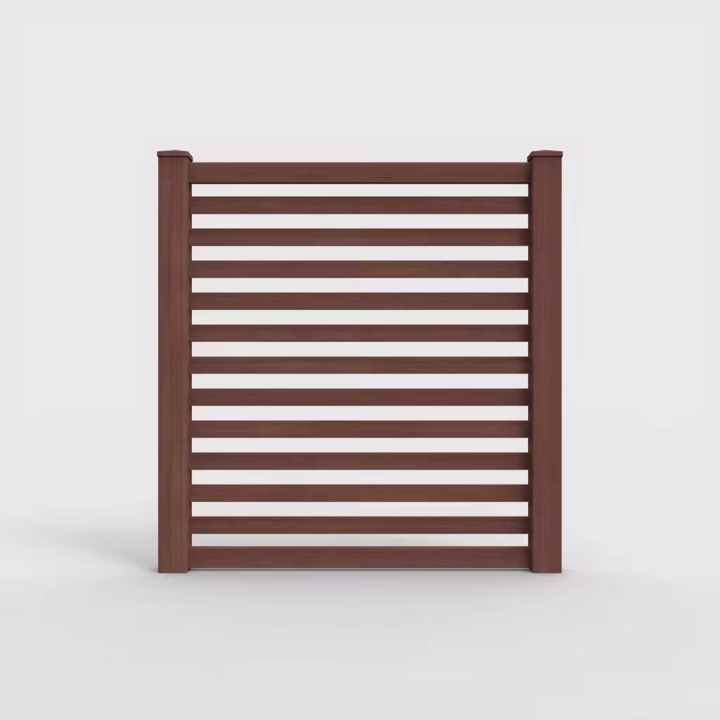 Brazilian blend horizontal picket 6 ft fence, front view