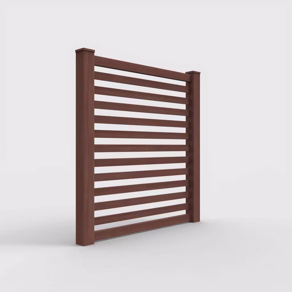 Brazilian blend horizontal picket 6 ft fence, right-side view
