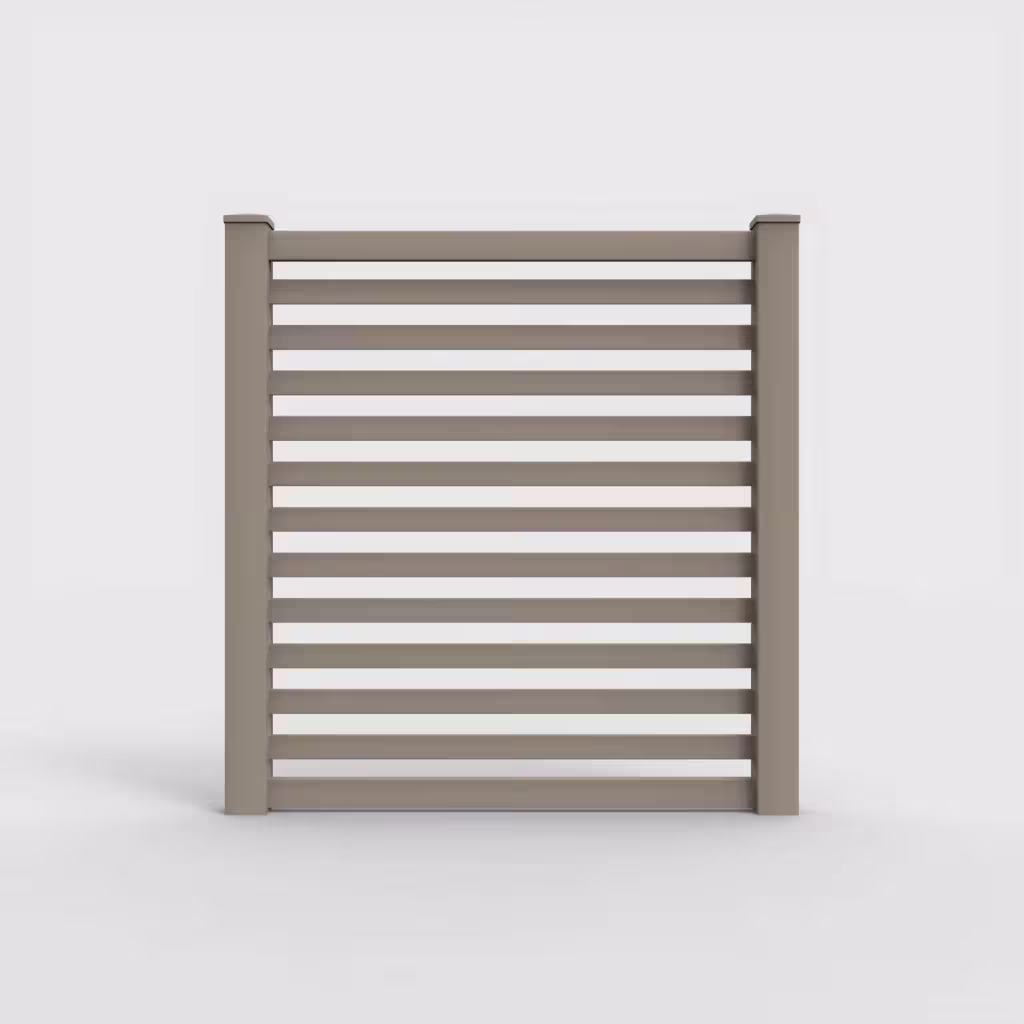 Clay horizontal picket 6 ft fence, front view