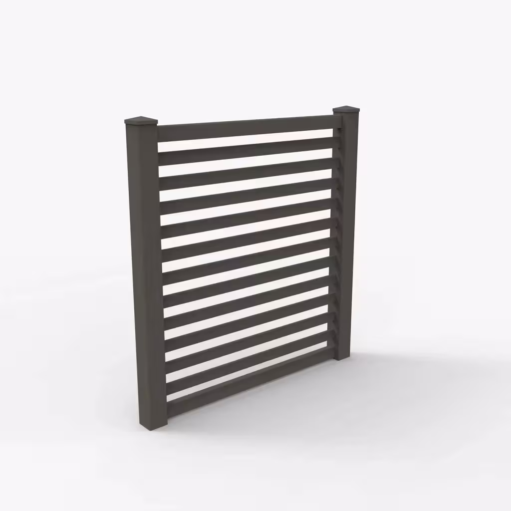 D. walnut horizontal picket 6 ft fence, main view
