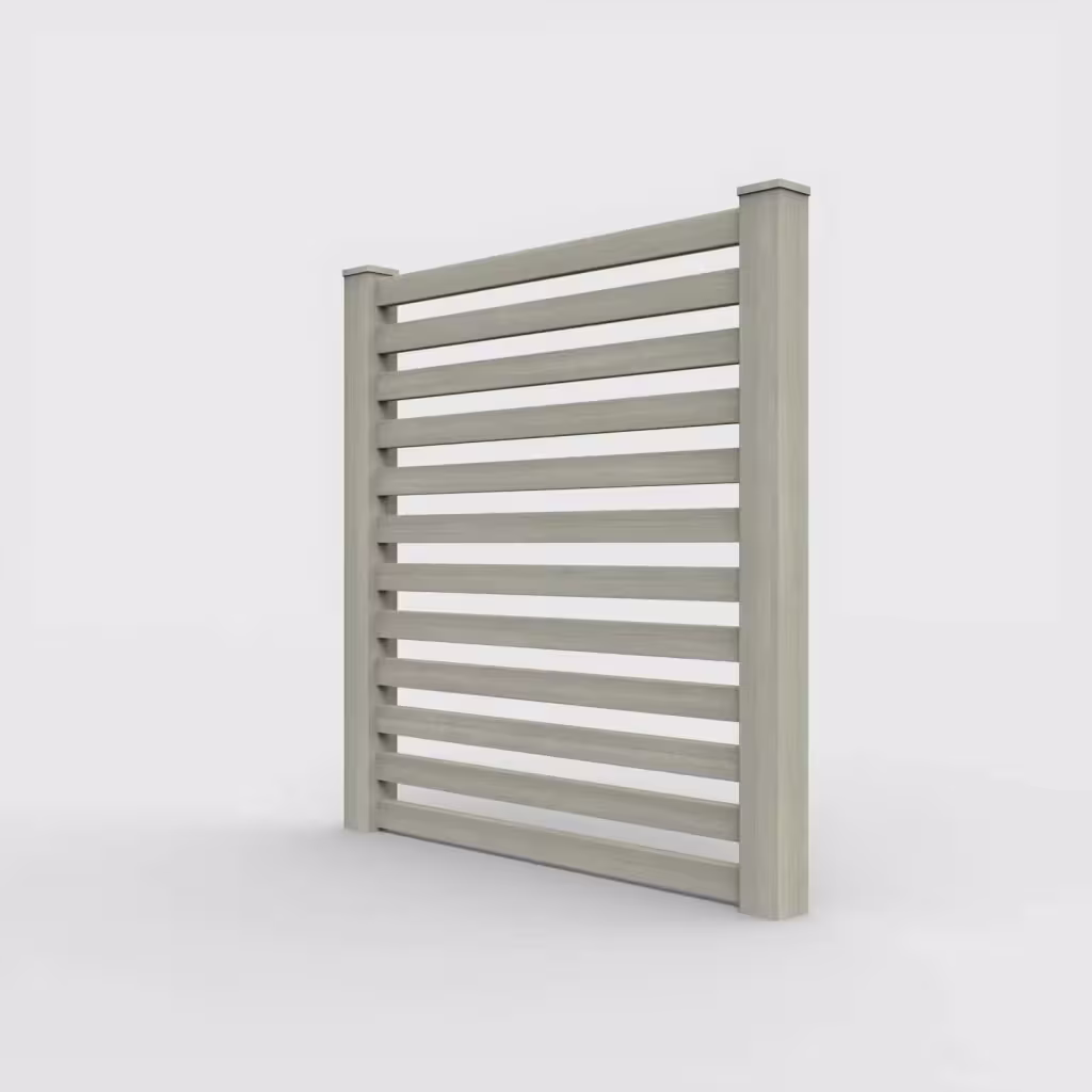 Mesquite horizontal picket 6 ft fence, left-side view