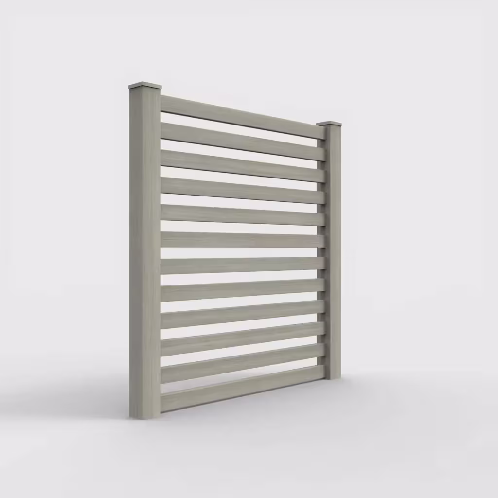 Mesquite horizontal picket 6 ft fence, right-side view