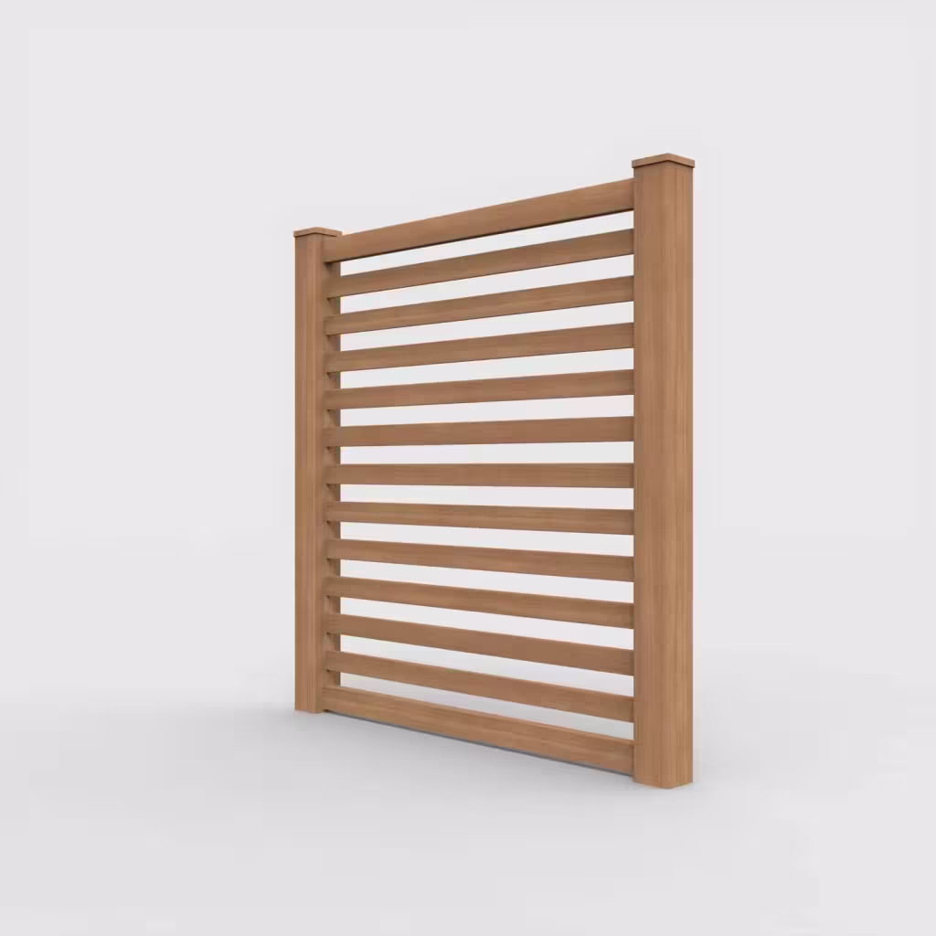 Sierra blend horizontal picket 6 ft fence, left-side view