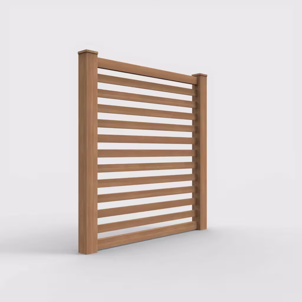 Sierra blend horizontal picket 6 ft fence, right-side view