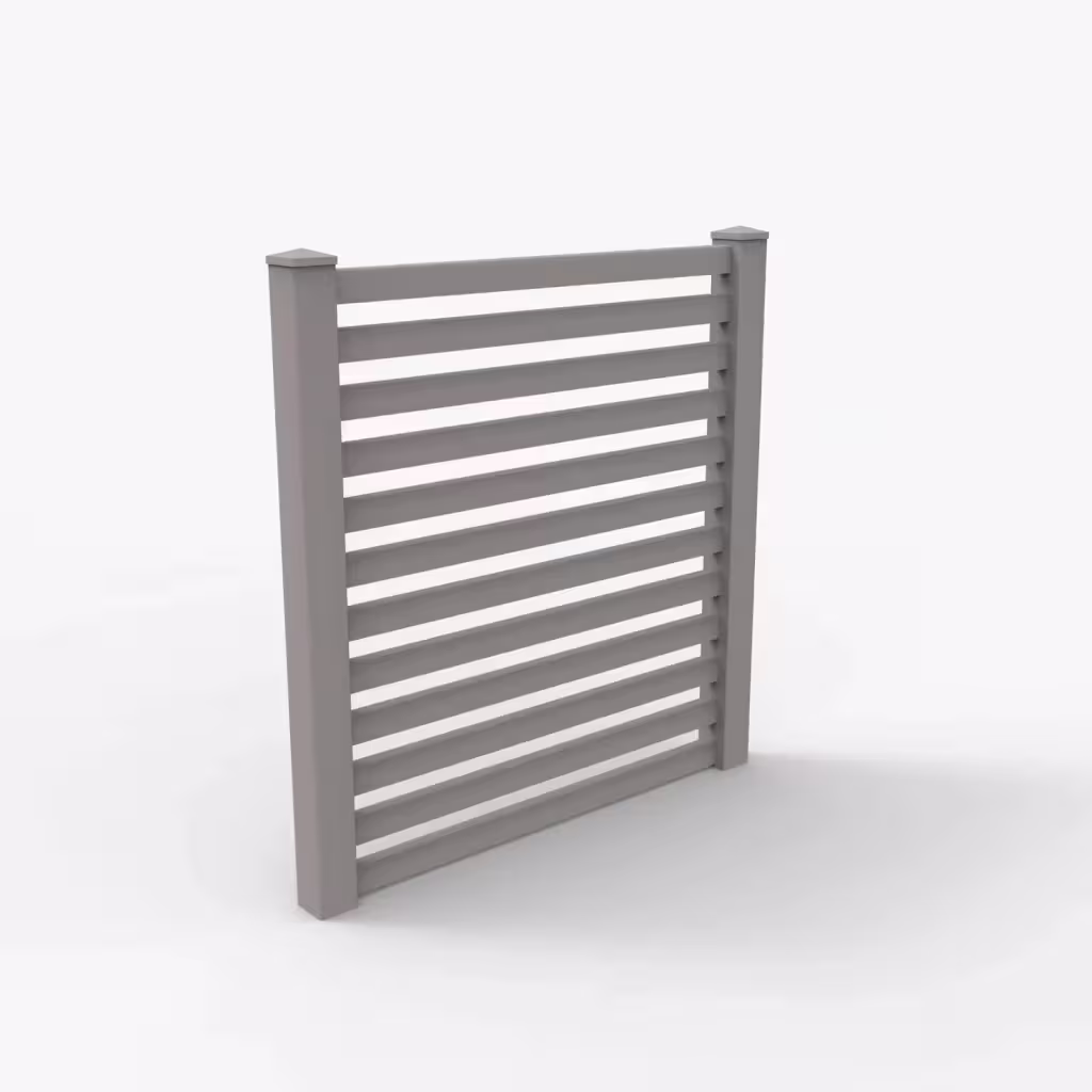 Slate gray horizontal picket 6 ft fence, main view