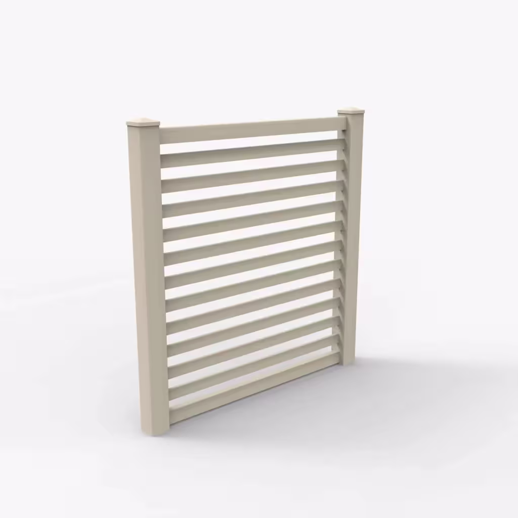 Tan horizontal picket 6 ft fence, main view