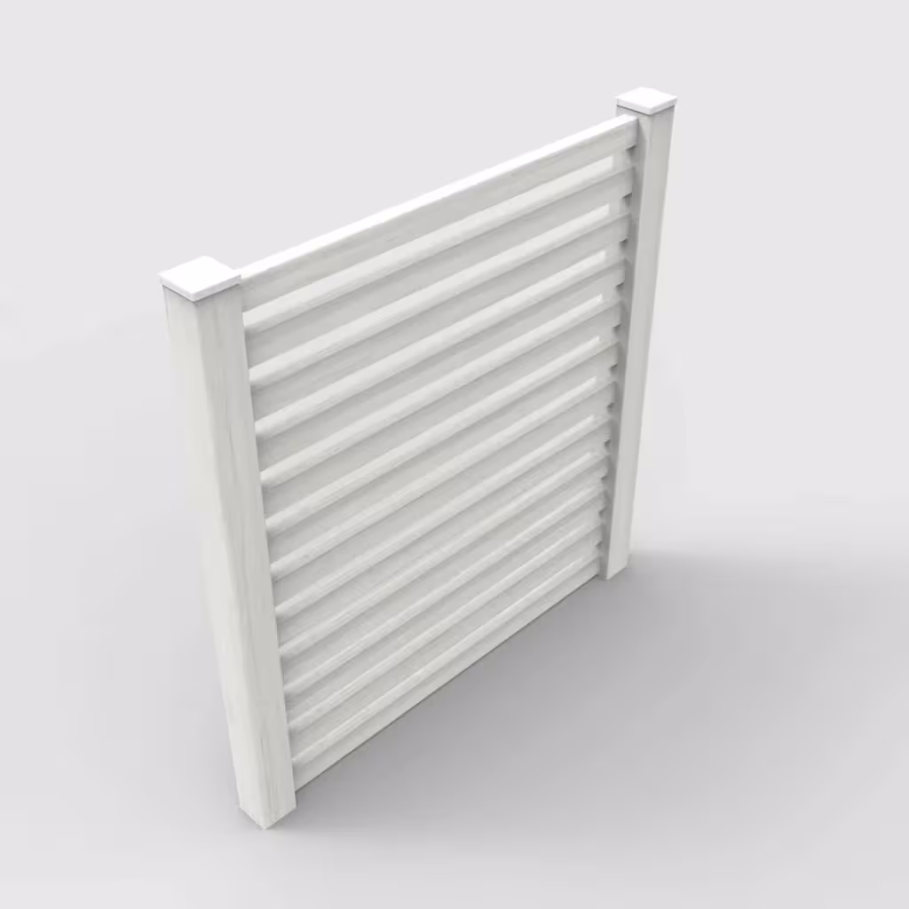 W. aspen horizontal picket 6 ft fence, isometric view