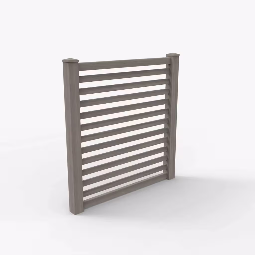 Weathered blend horizontal picket 6 ft fence, main view