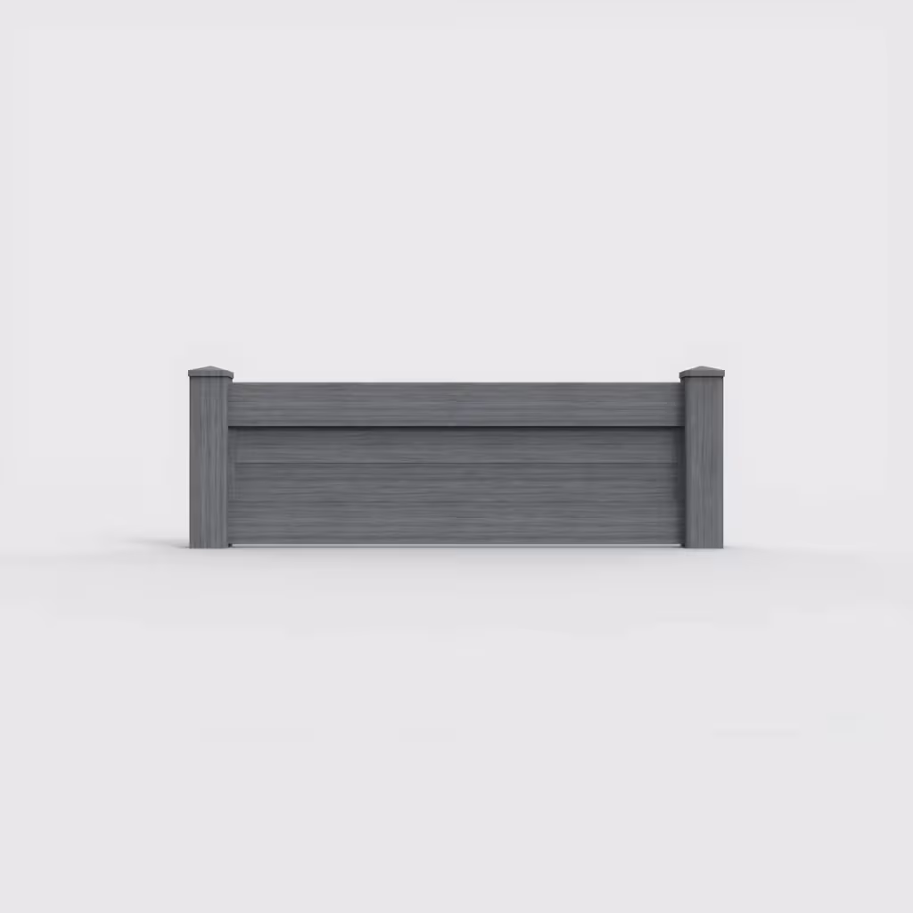 Arctic blend horizontal privacy 2 ft wall topper, front view