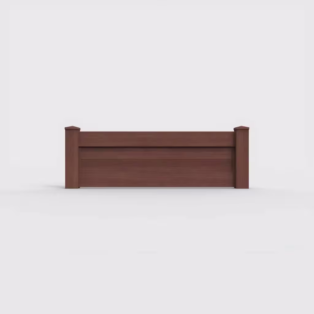 Brazilian blend horizontal privacy 2 ft wall topper, front view