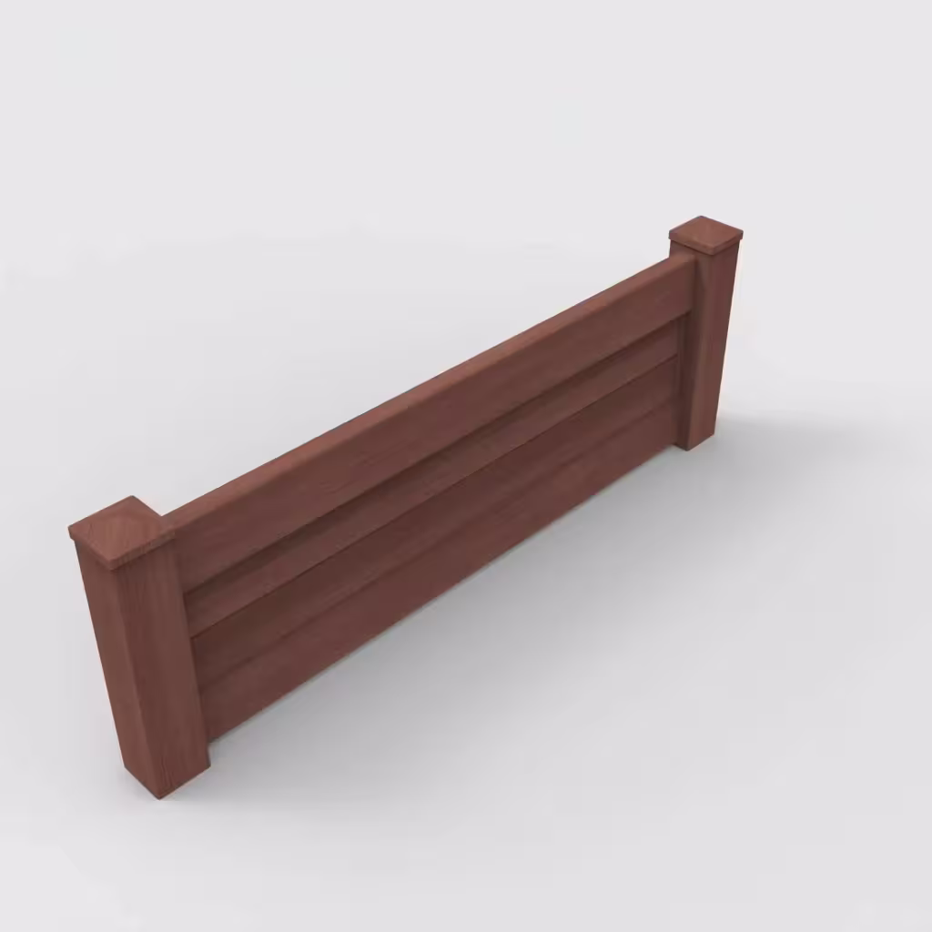 Brazilian blend horizontal privacy 2 ft wall topper, isometric view