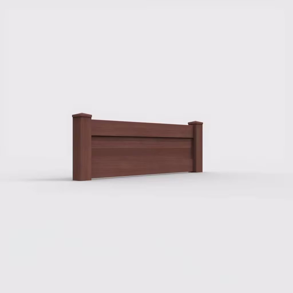 Brazilian blend horizontal privacy 2 ft wall topper, right-side view