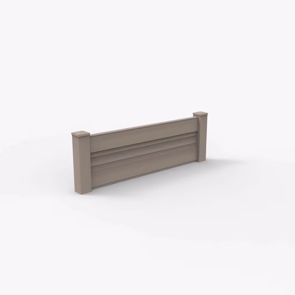 Clay horizontal privacy 2 ft wall topper, main view