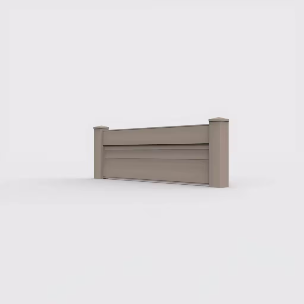 Clay horizontal privacy 2 ft wall topper, left-side view
