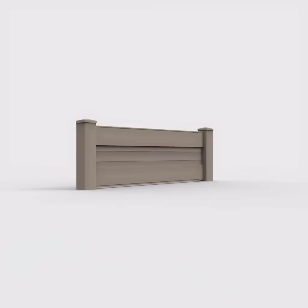 Clay horizontal privacy 2 ft wall topper, right-side view