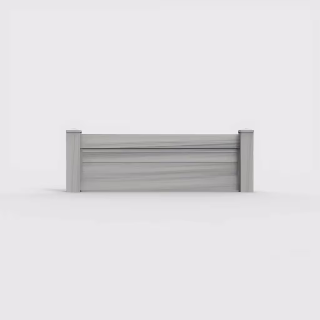 Coastal cedar horizontal privacy 2 ft wall topper, front view