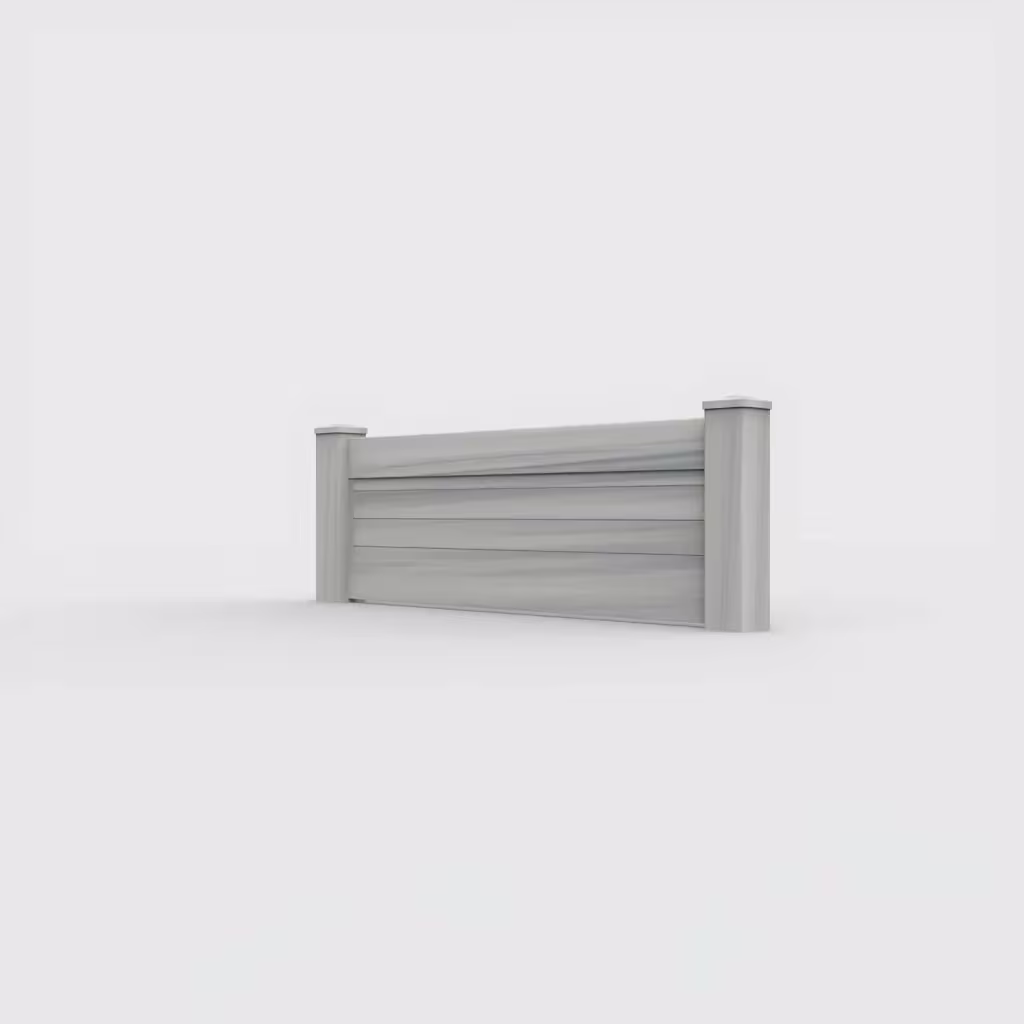 Coastal cedar horizontal privacy 2 ft wall topper, left-side view