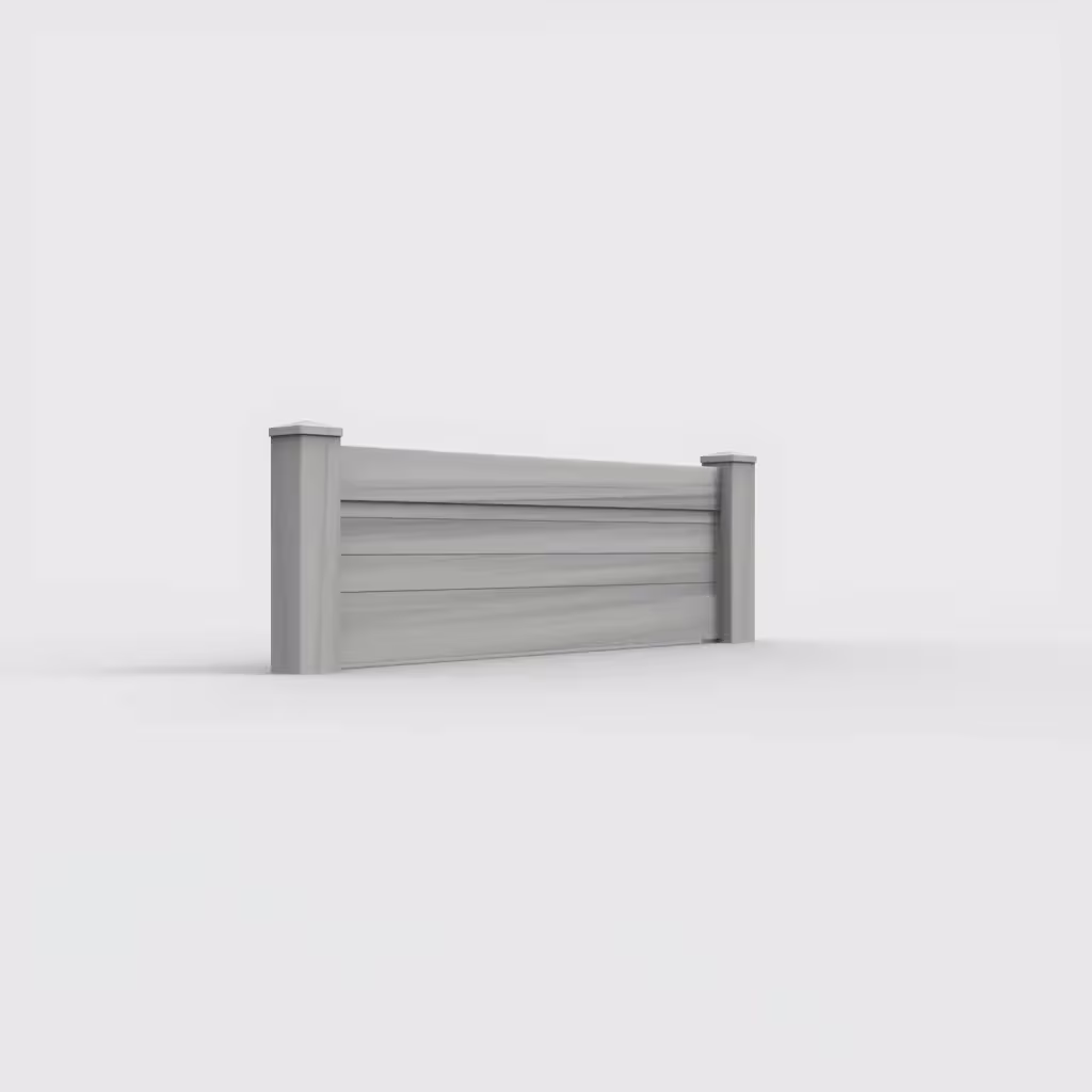 Coastal cedar horizontal privacy 2 ft wall topper, right-side view