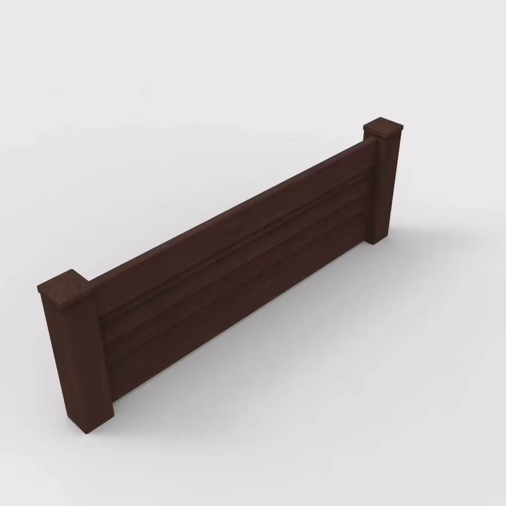 D. sequoia horizontal privacy 2 ft wall topper, isometric view