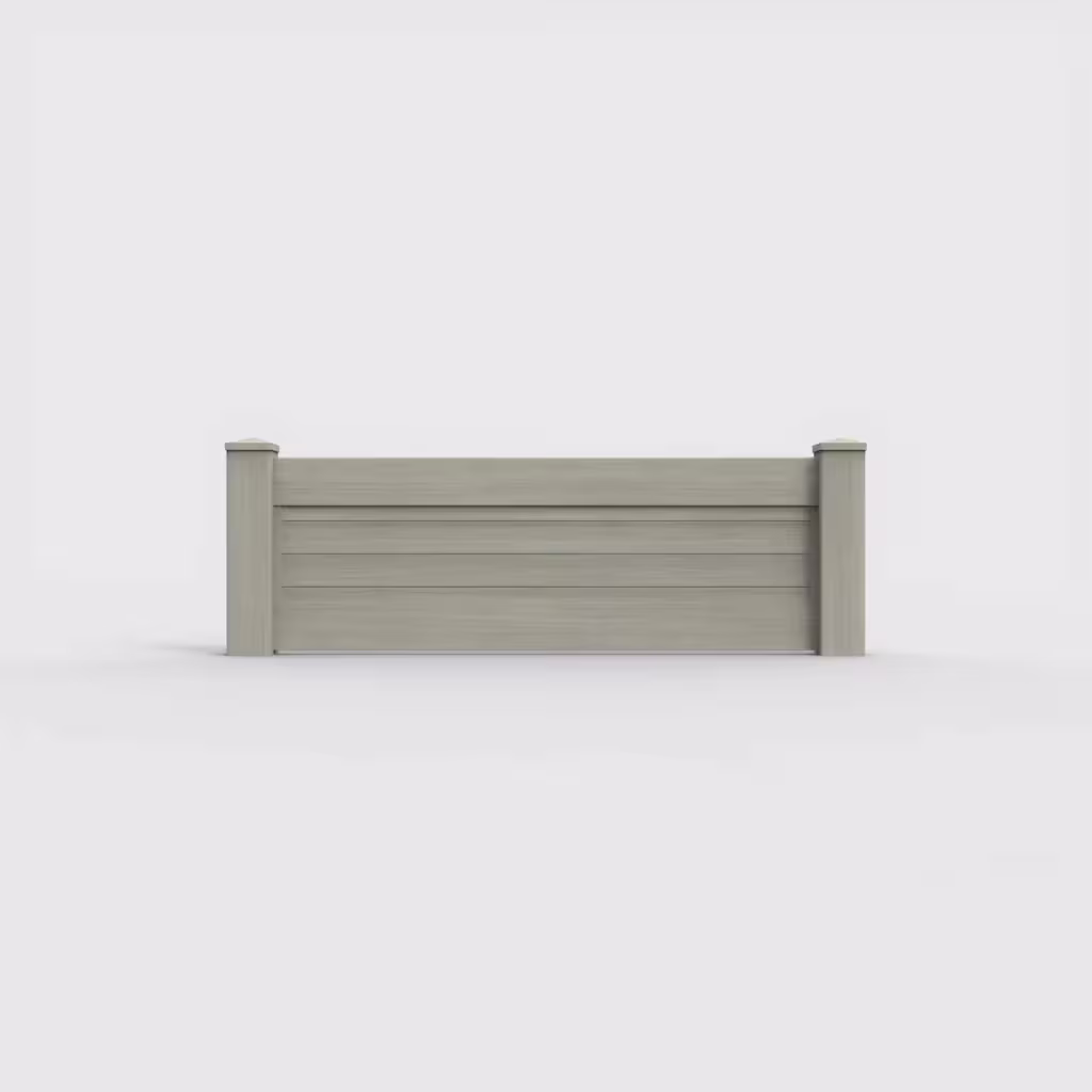 Mesquite horizontal privacy 2 ft wall topper, front view