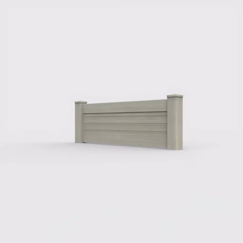 Mesquite horizontal privacy 2 ft wall topper, left-side view