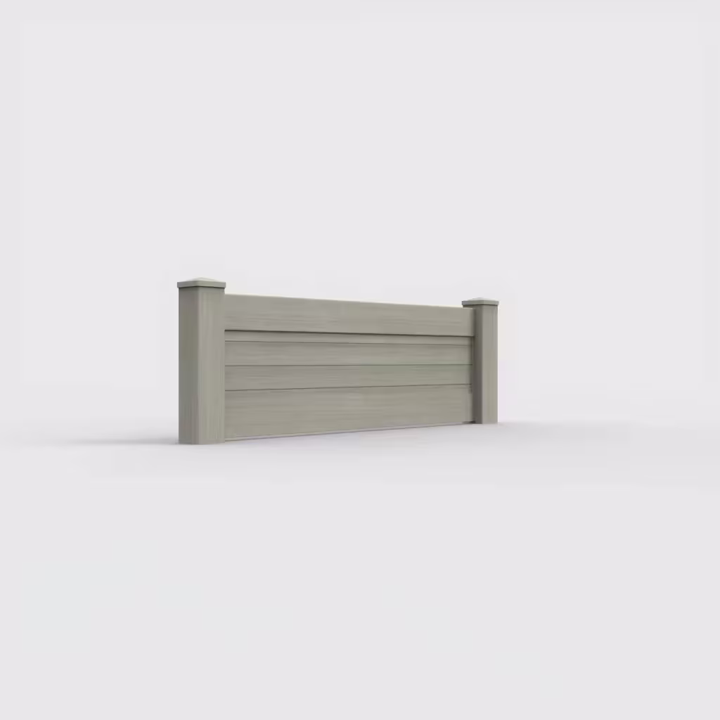 Mesquite horizontal privacy 2 ft wall topper, right-side view