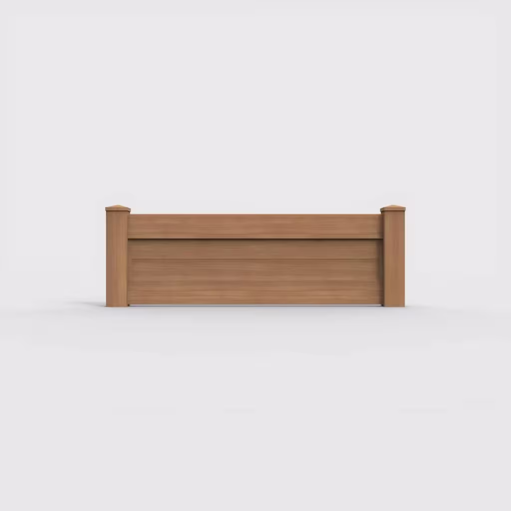 Sierra blend horizontal privacy 2 ft wall topper, front view