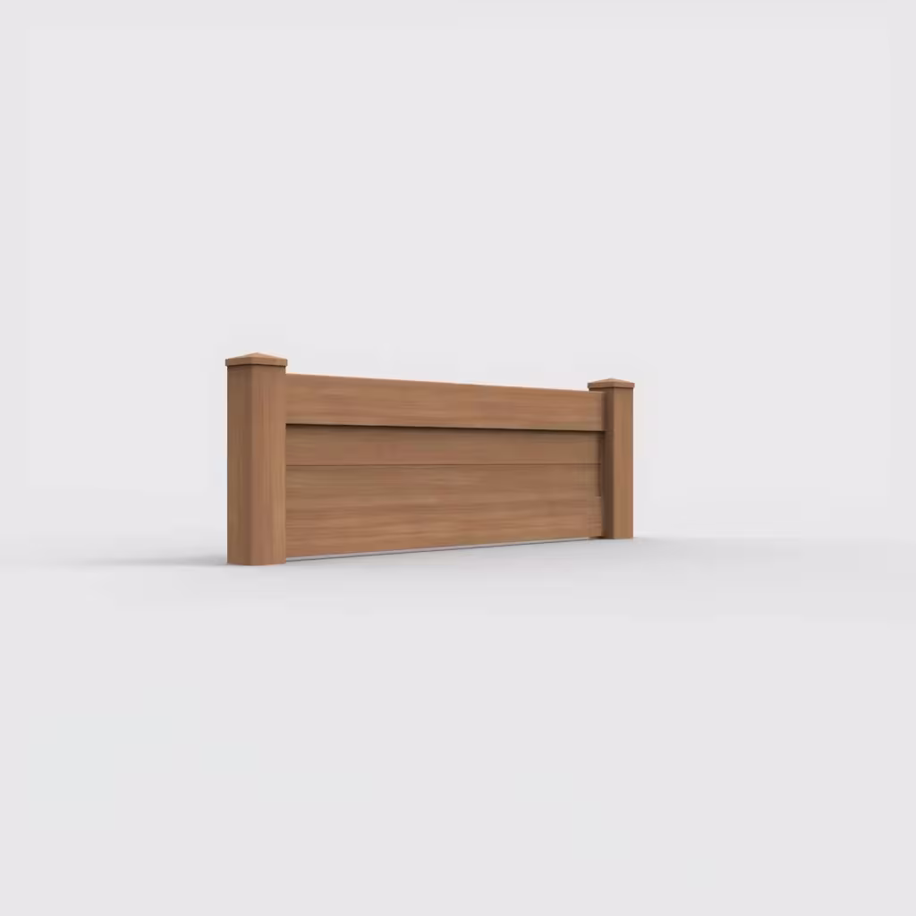 Sierra blend horizontal privacy 2 ft wall topper, right-side view