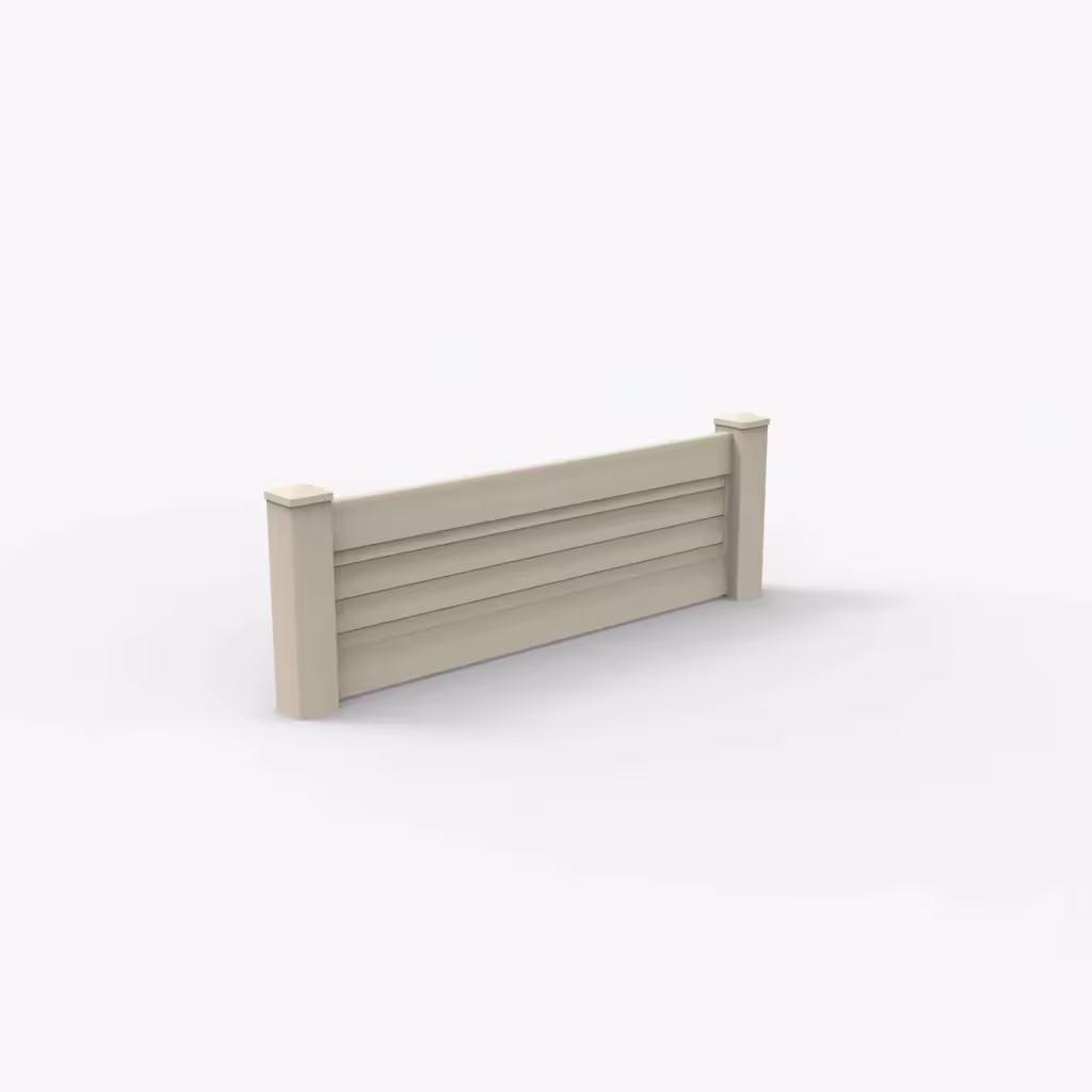 Tan horizontal privacy 2 ft wall topper, main view