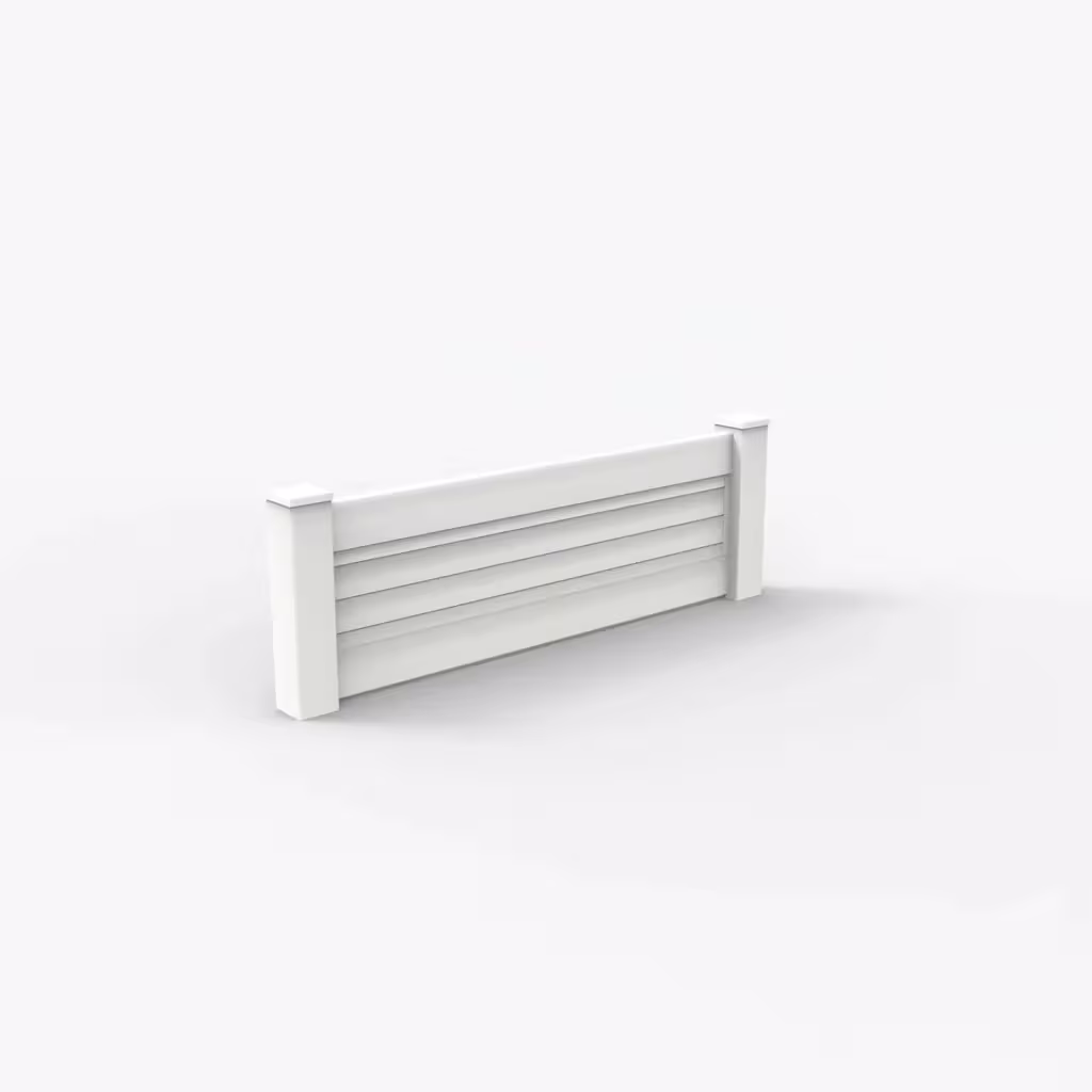 White horizontal privacy 2 ft wall topper, main view