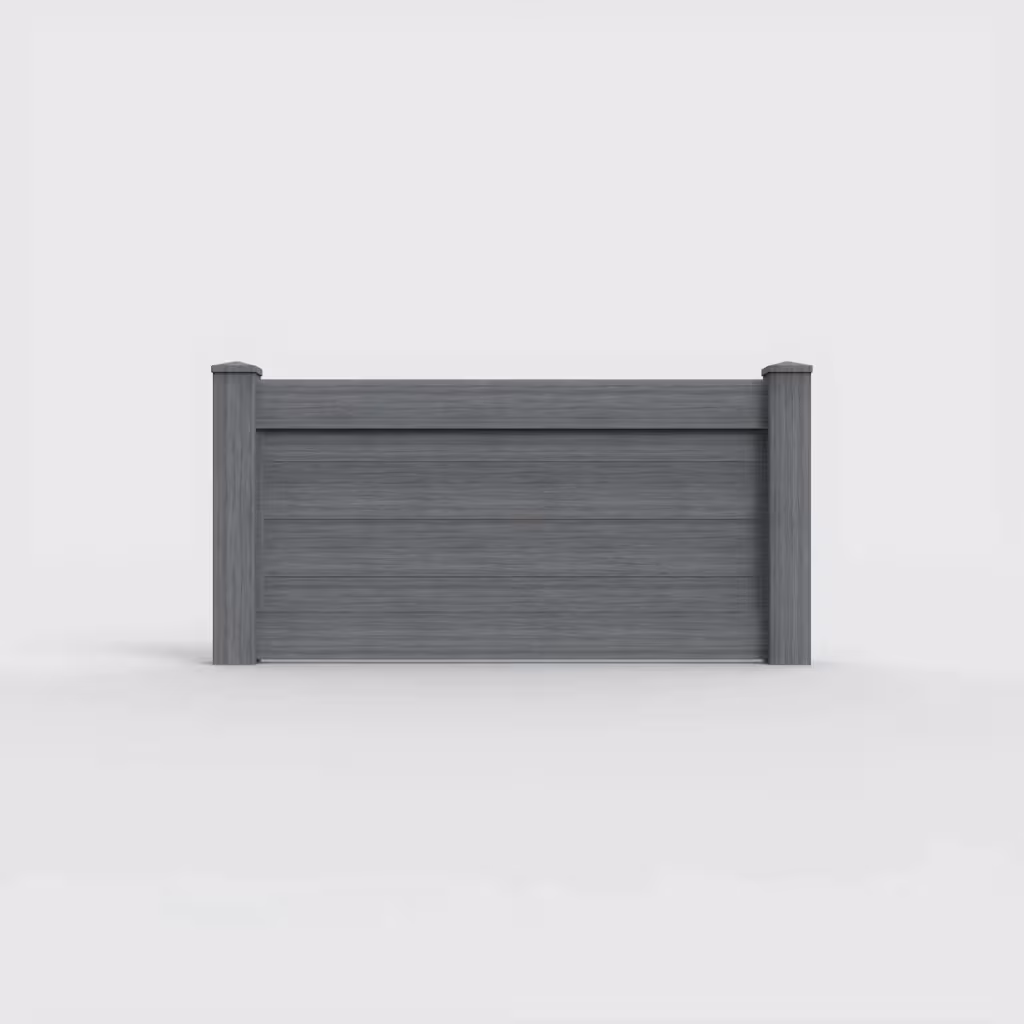 Arctic blend horizontal privacy 3 ft wall topper, front view
