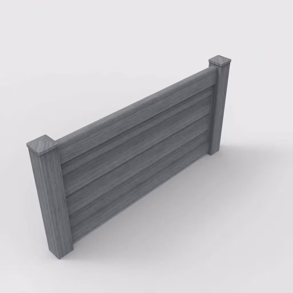 Arctic blend horizontal privacy 3 ft wall topper, isometric view