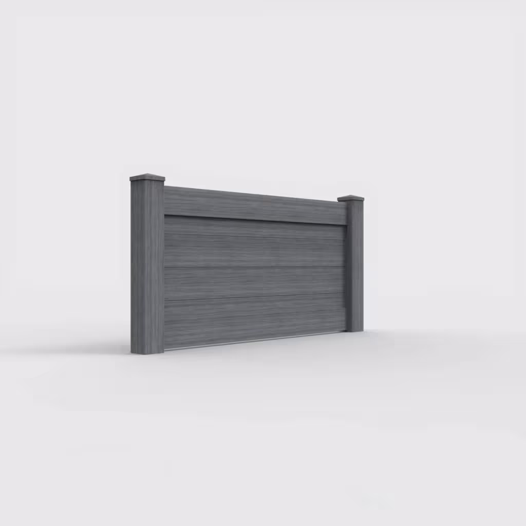 Arctic blend horizontal privacy 3 ft wall topper, right-side view