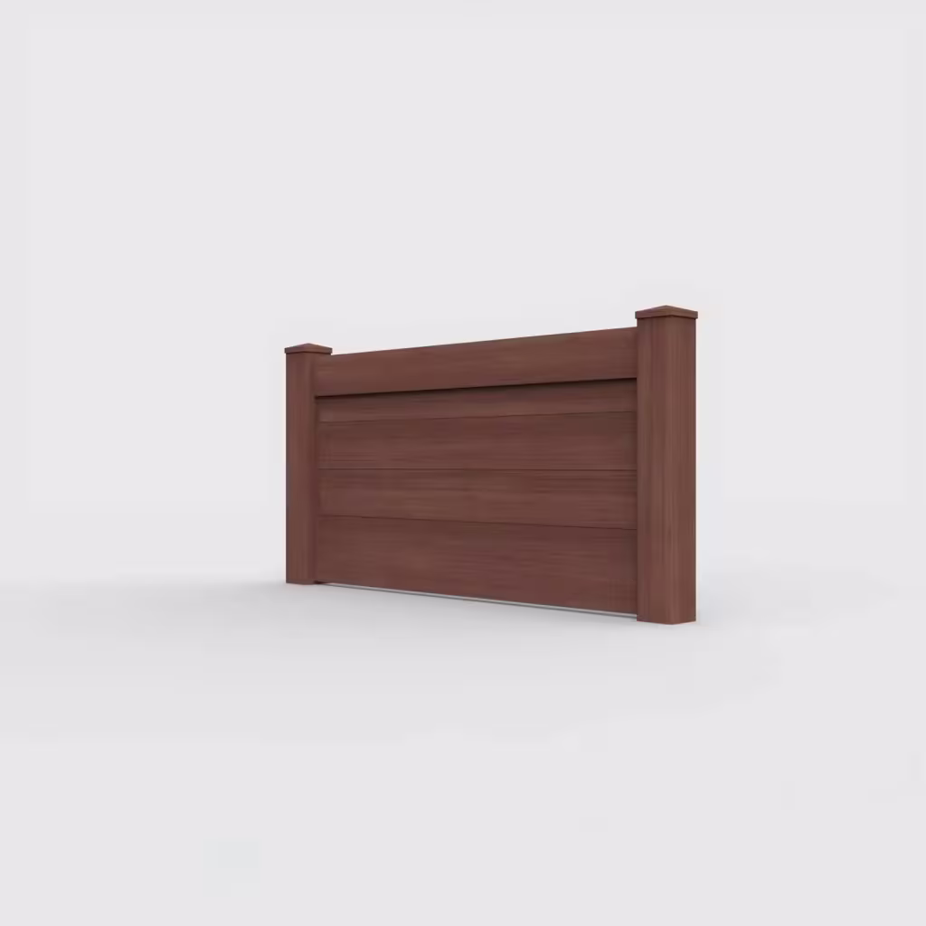 Brazilian blend horizontal privacy 3 ft wall topper, left-side view