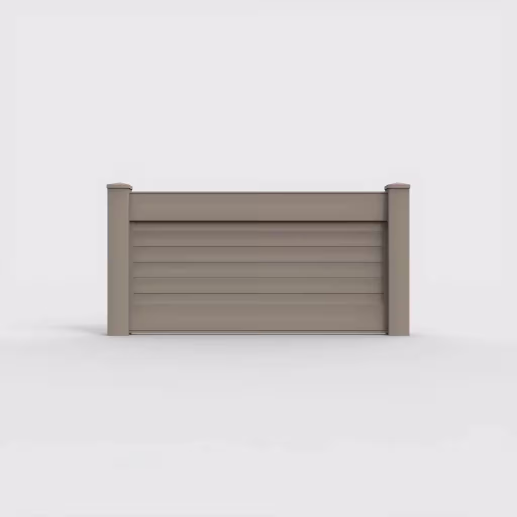 Clay horizontal privacy 3 ft wall topper, front view