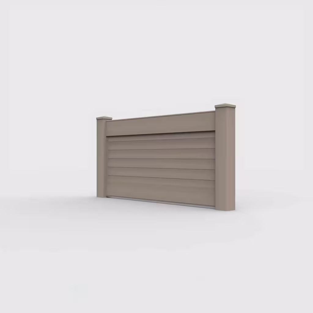Clay horizontal privacy 3 ft wall topper, left-side view