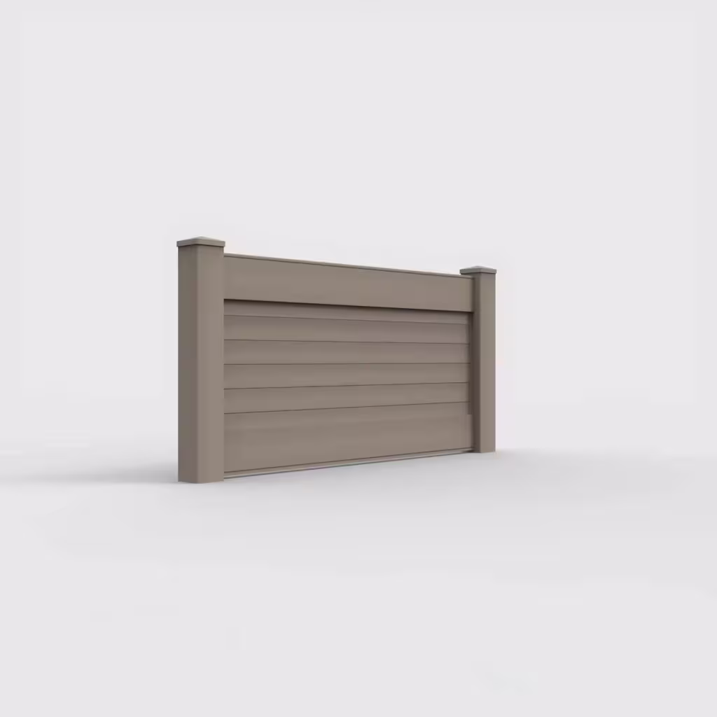 Clay horizontal privacy 3 ft wall topper, right-side view