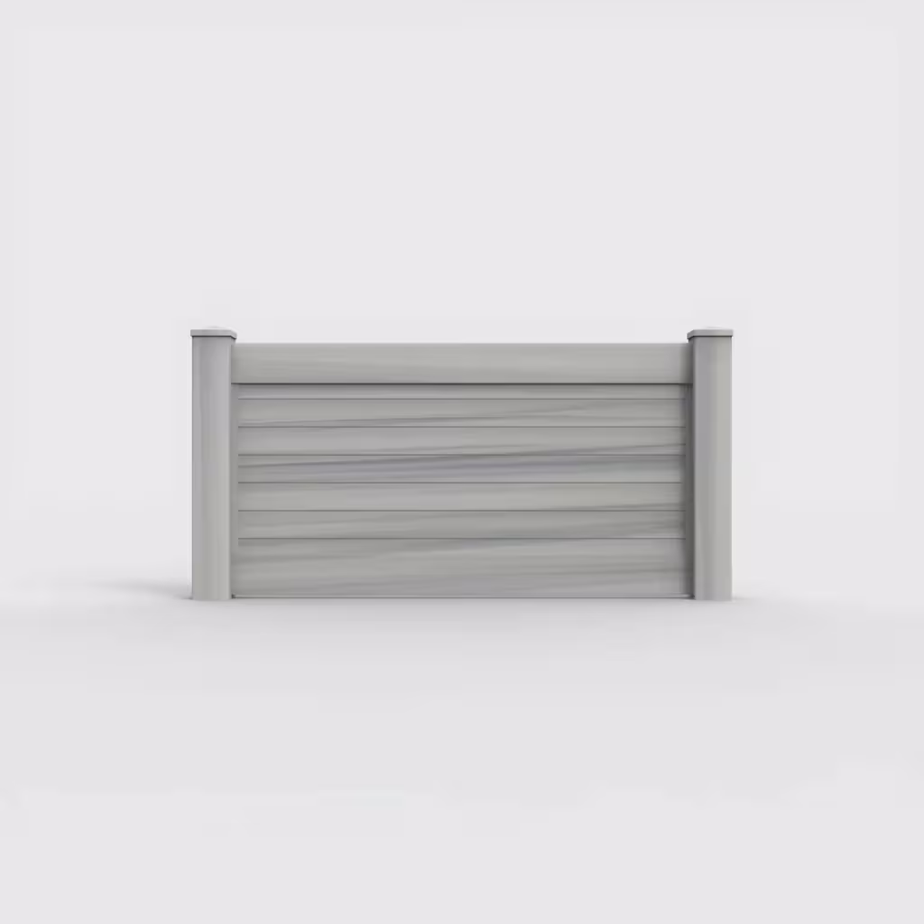 Coastal cedar horizontal privacy 3 ft wall topper, front view