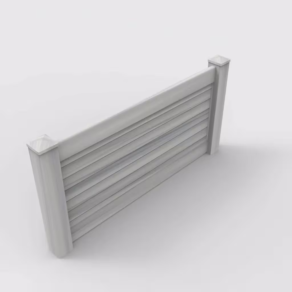 Coastal cedar horizontal privacy 3 ft wall topper, isometric view