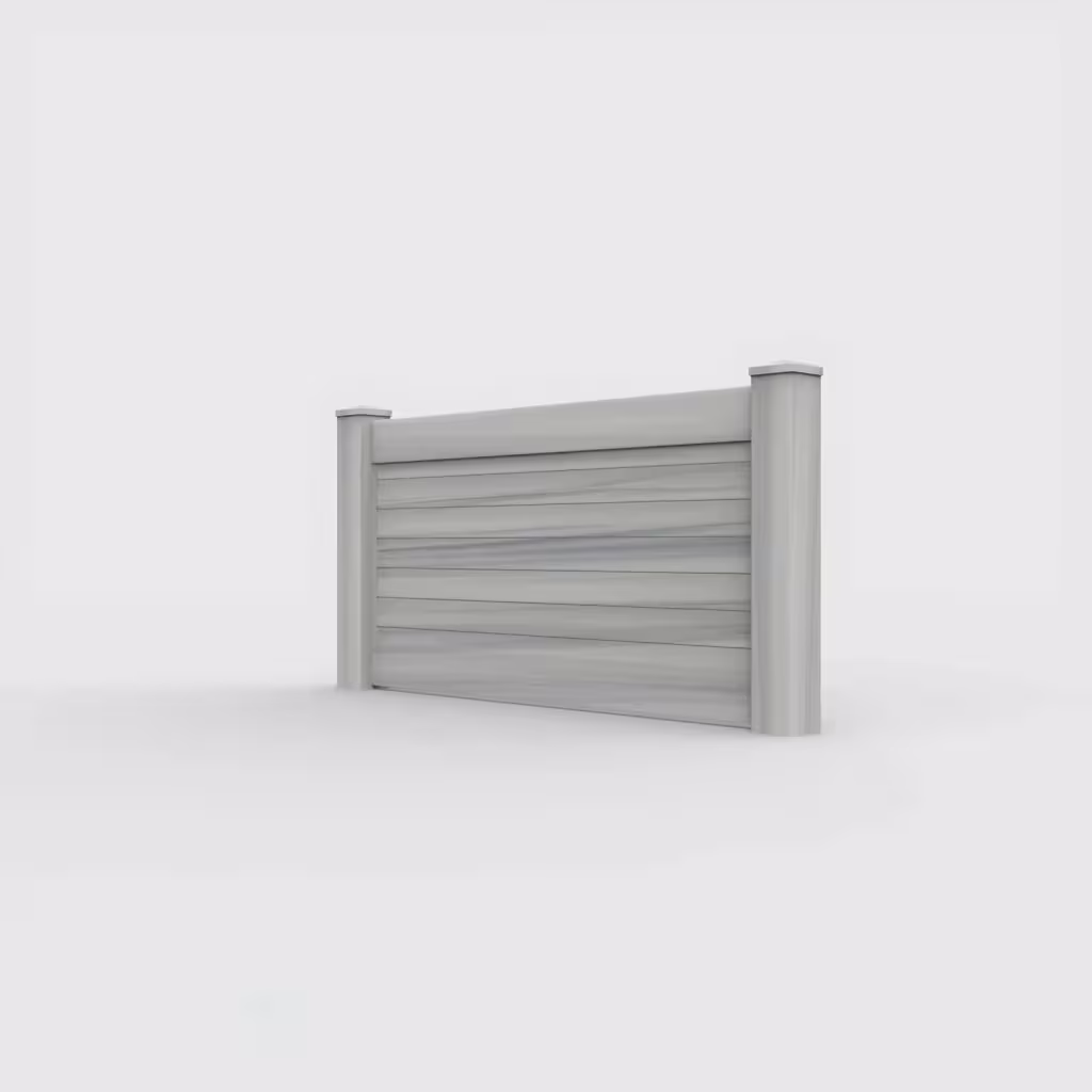 Coastal cedar horizontal privacy 3 ft wall topper, left-side view