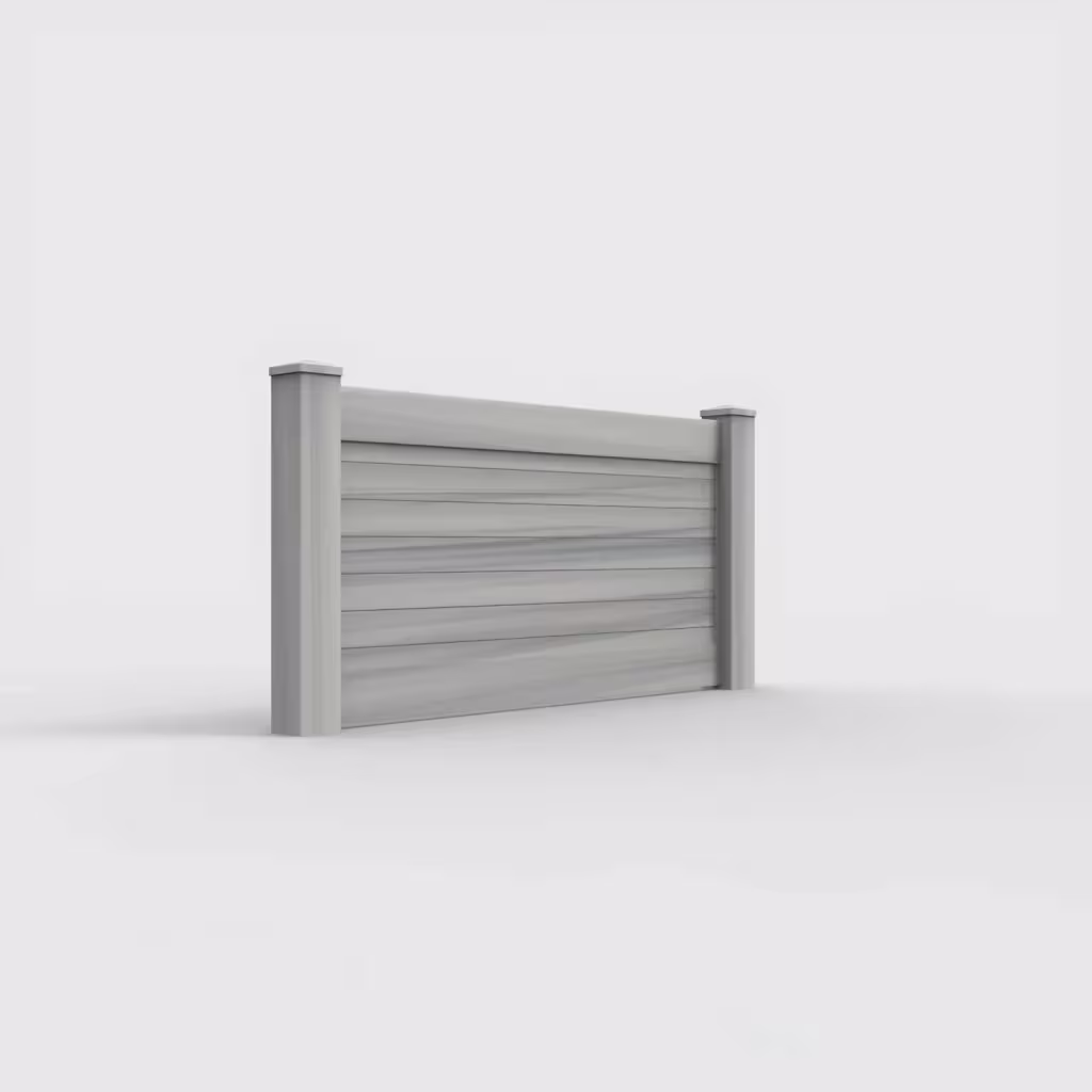Coastal cedar horizontal privacy 3 ft wall topper, right-side view