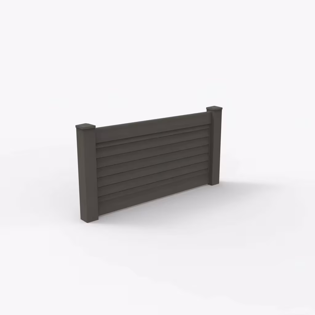 D. walnut horizontal privacy 3 ft wall topper, main view