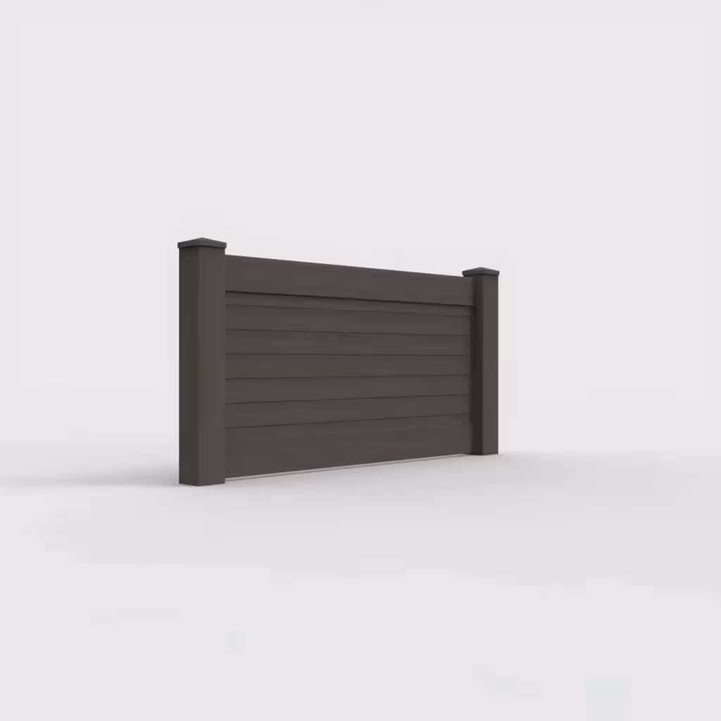 D. walnut horizontal privacy 3 ft wall topper, right-side view