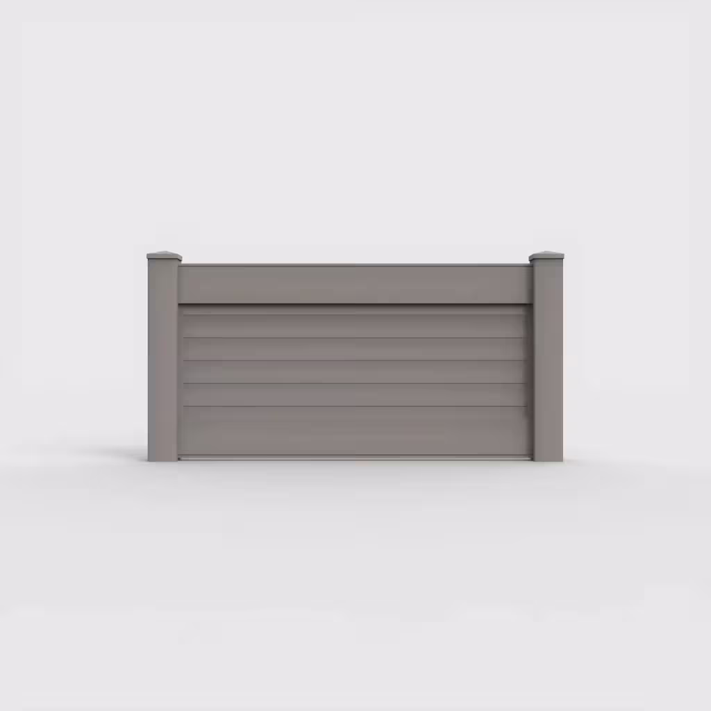 Gray horizontal privacy 3 ft wall topper, front view