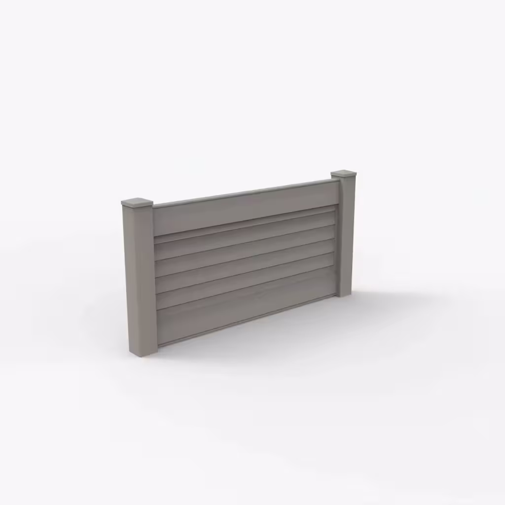 Gray horizontal privacy 3 ft wall topper, main view
