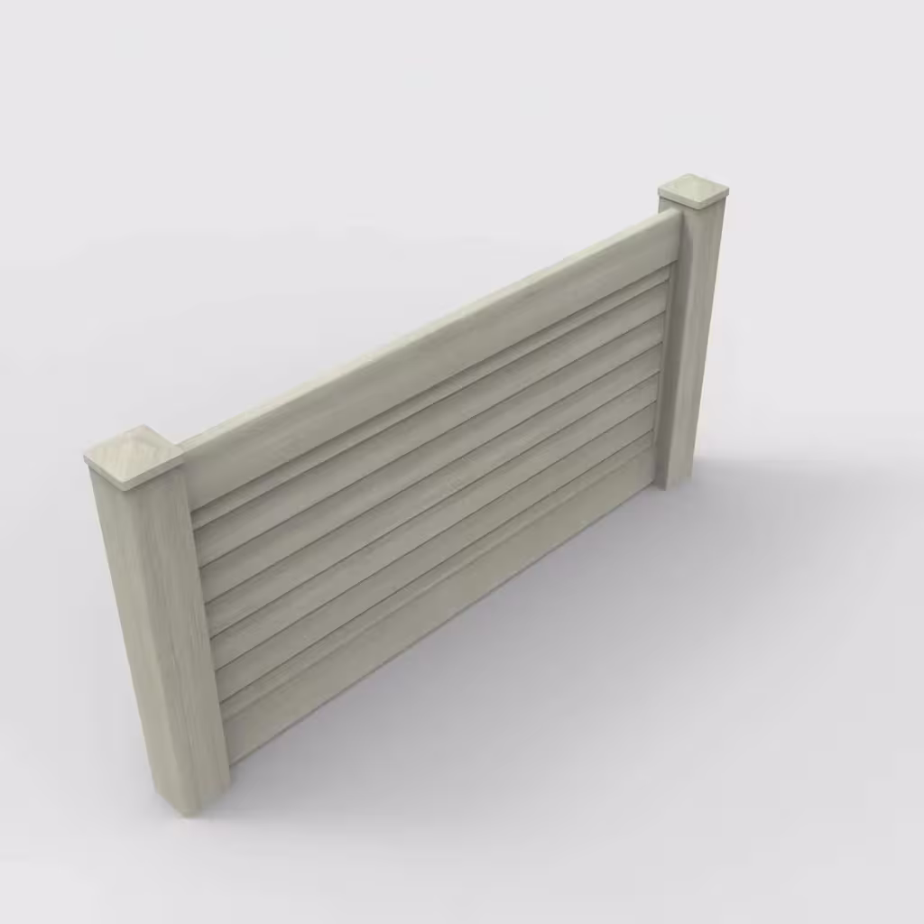 Mesquite horizontal privacy 3 ft wall topper, isometric view
