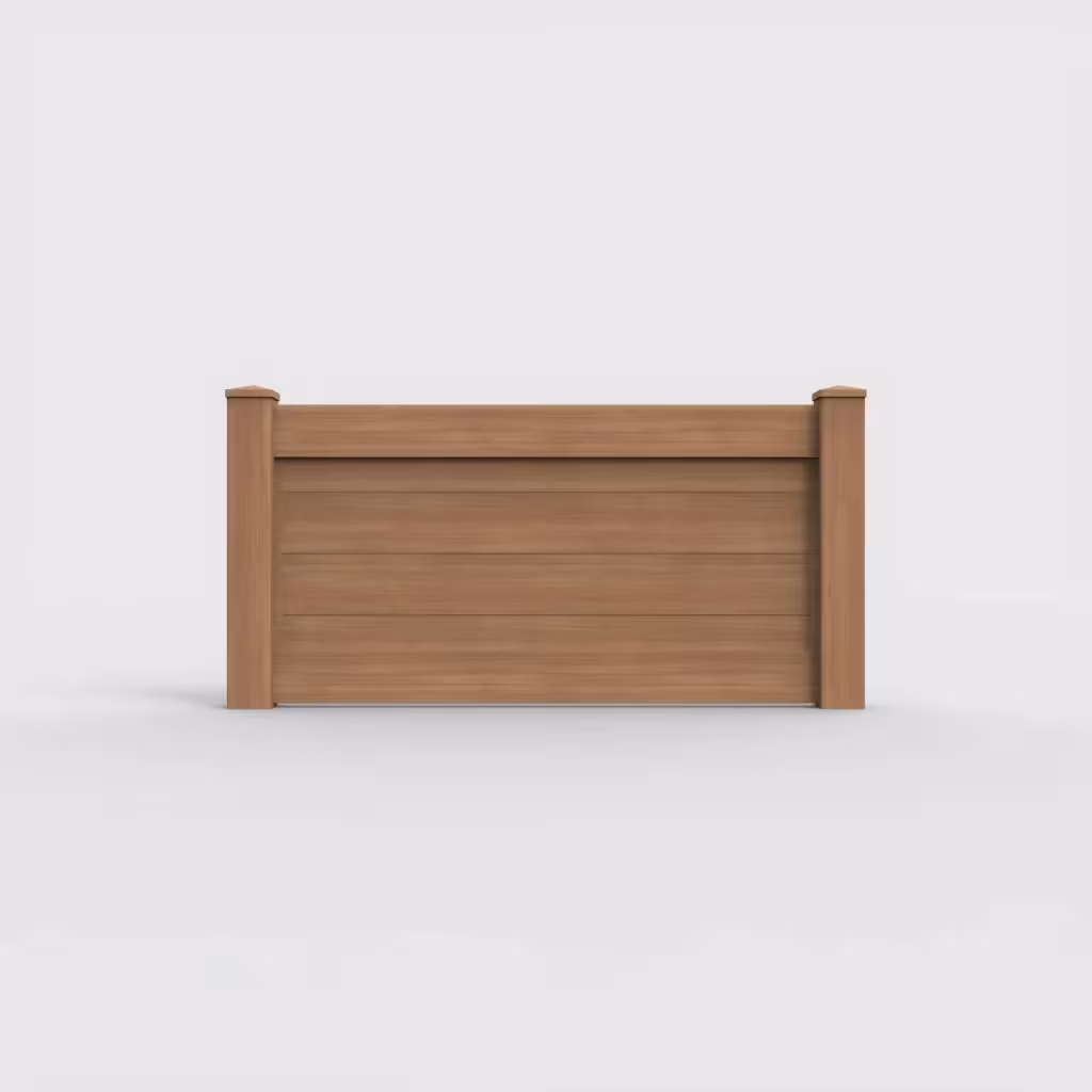 Sierra blend horizontal privacy 3 ft wall topper, front view